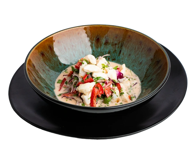 Jumbo Lump blue crab ceviche with peppers, red onion and cilantro