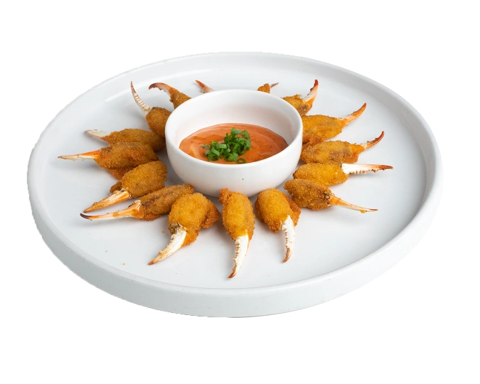 Fried blue crab cocktail claws